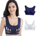 thumbnail image 3 of Sport Bras for Women Plus Size Pullover Bra Feature V-Neck Soft Bra Style W-1767 Navy M, 3 of 8