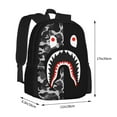 BAPE Camo Shark Backpack College Bookbag 17 Inch Casual Laptop Daypack