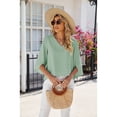 thumbnail image 6 of Anbech Women's 3/4 Sleeve Chiffon Blouse Shirt 2024 Trendy V-Neck Flowy Elegant Business Casual Tshirt, 6 of 7
