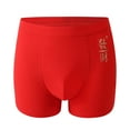 thumbnail image 3 of Ahuyic Mens Boxers Adult Mens Underwear Mid-Rise Red Boxers Briefs Breathable Festive for Men XXXL Red, 3 of 5