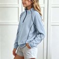 thumbnail image 6 of Amidoa Girls Half Zip Pullover Long Sleeve T Shirts Kids Mock Neck Casual Tops Blue Size 9-10 Years, 6 of 9