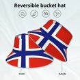 thumbnail image 5 of Norwegian Flag Bucket Hat Stripe Beach Fisherman Hats For Women Men Reversible Double-Side-Wear With Reflective, 5 of 7