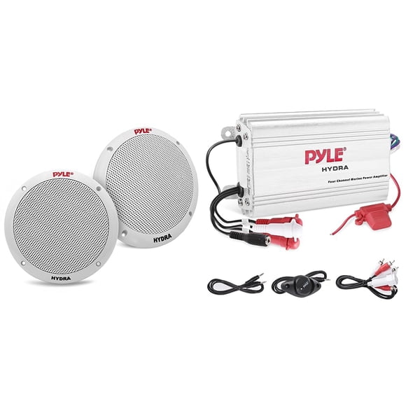 Parlantes Marinos Impermeables Pyle de 6.5" con Amplificador Doble de 400W