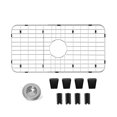 thumbnail image 1 of Protectores De Fregadero Para Fregadero De Cocina De 25-1/8"" X 12-7/8"" Protector De Fregadero De Acero Inoxidable Con Orificio De Drenaje Central Estante Para Fregadero Para La Parte Inferior Del Fr, 1 of 5