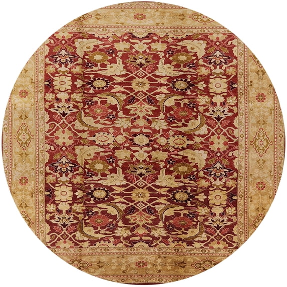 Ahgly Company Indoor Round Mid-Century Modern Mahogany Brown Oriental Area Rugs, 8' Round