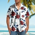 thumbnail image 2 of ZCFZJW Hawaiian Shirts for Men Trendy Summer Short Sleeve Tropical Floral Printed Button Down Graphic Holiday Beach Vacation Tees Tops Multicolor#02 S, 2 of 5