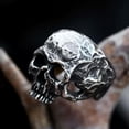 thumbnail image 3 of K-KED Men's Gothic Hollow Eye Skull Head Ring Stainless Steel Hiphop Biker Skull Ring-8, 3 of 6