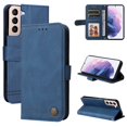 thumbnail image 1 of SaniMore Case for Samsung Galaxy A14 5G 6.6" 2023, Wrist/Crossbody Strap,Retro PU Leather Anti-scratch Card Slots Cash Pocket Kickstand Shockproof Anti-drop Wallet Business Cover, Blue, 1 of 11