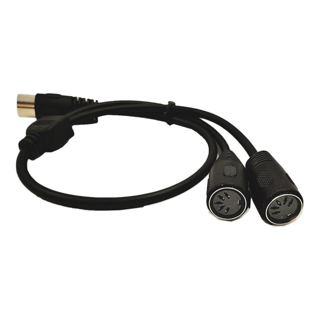 Inteprter MIDI 5 Pin Male to 2 Converter Din-5 Cable Female for MIDI Keyboard Piano Cables de audio/vídeo