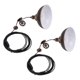 thumbnail image 4 of Juego de 2 luces colgantes de polea industrial vintage con cable de 19,6 pies, luz de techo con cúpula de bronce, enchufe estadounidense de 110-240V, 4 of 14