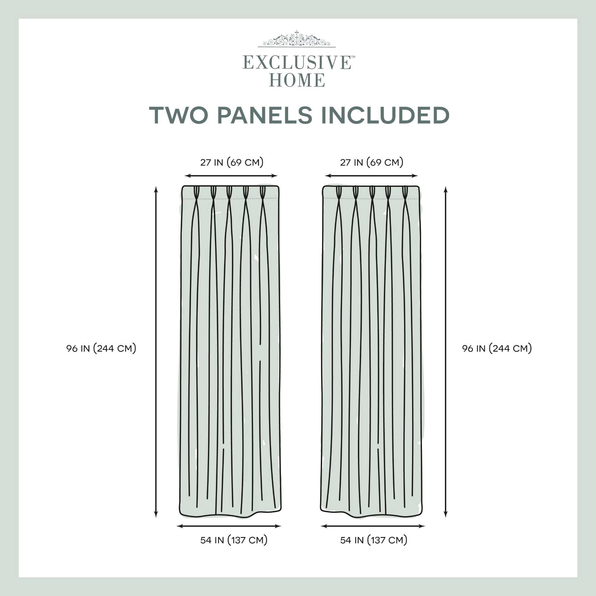 Exclusive Home Curtains Chateau Light Filtering Pinch Pleat Curtain Panels, 96" Length, Blush, Set of 2