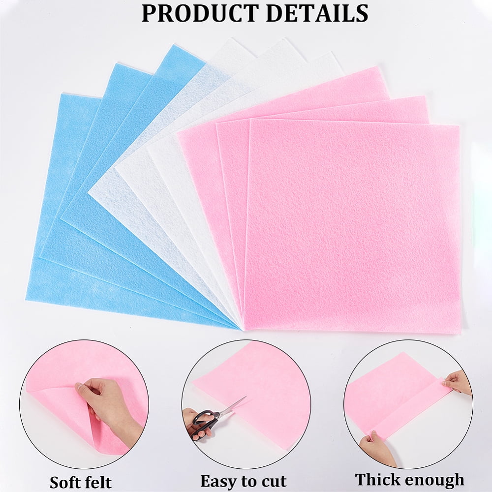 40Pcs 3 Colors Felt Fabric Sheet Non Woven Felt Squares 1mm Thick Felt Fabric Assorted Stiff Sheets Crafts