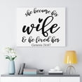 thumbnail image 2 of Scripture Walls  Became His Wife Genesis 24:67 Bible Verse Canvas Christian Wall Art Ready to Hang Unframed, 2 of 12