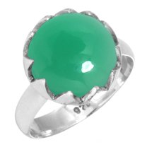 Natural Green Onyx Ring 925 Sterling Silver Handmade Jewelry