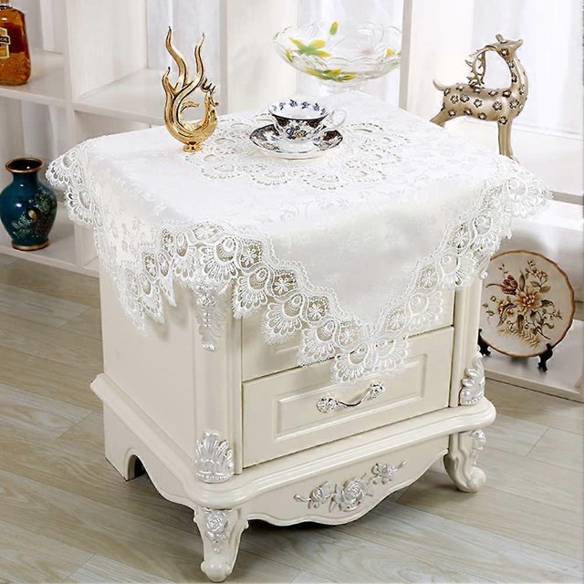 Mantel de retazos de encaje de damasco, mantel cuadrado de lujo para mesa pequeña, elegante mantel de encaje bordado floral para fiesta, cocina, comedor, picnic, decoración