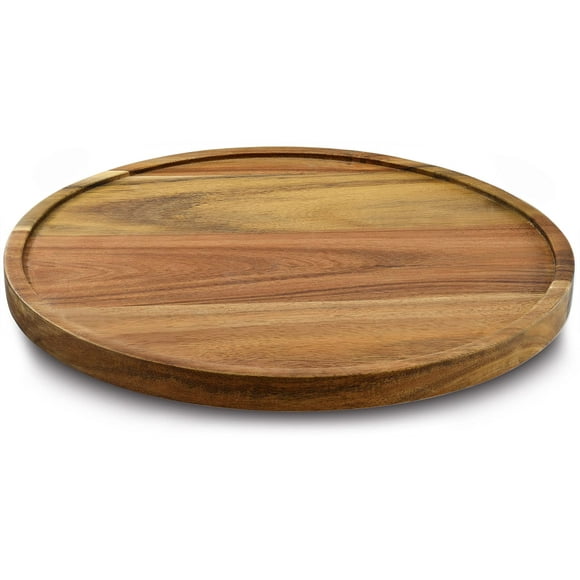 Organisateur Paresseux en Bois d'Acacia 13 Pouces pour Cuisine, Plateau Tournant pour Armoire, Garde-Manger, Table