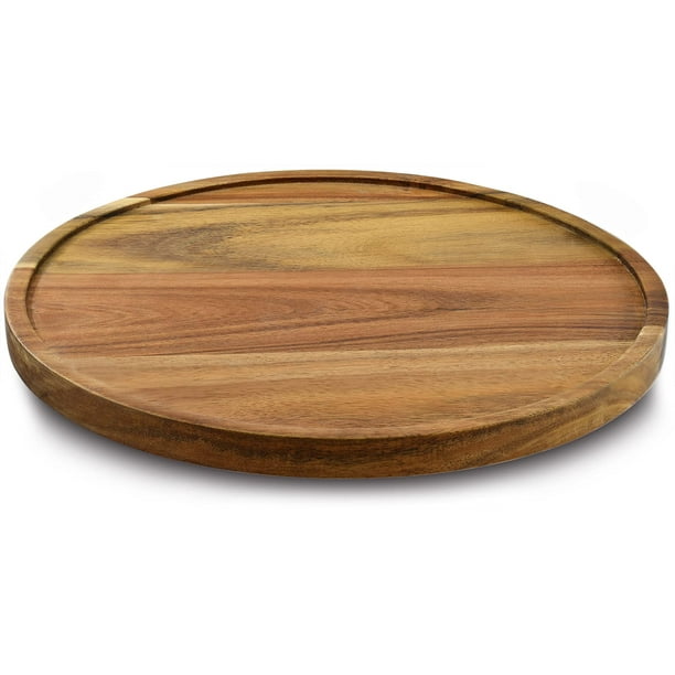 Organizador Lazy Susan de madera de Acacia de 13 ", plato giratorio de cocina para organización de mesa de despensa y gabinete
