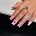 thumbnail image 2 of Cross-border hot sale square fake nail 3D three-dimensional sweet flower wearing nail removable fake nail finished product wholesale, 2 of 7