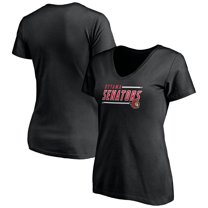 Women's Black Ottawa Senators Mascot In Bounds V-Neck T-Shirt