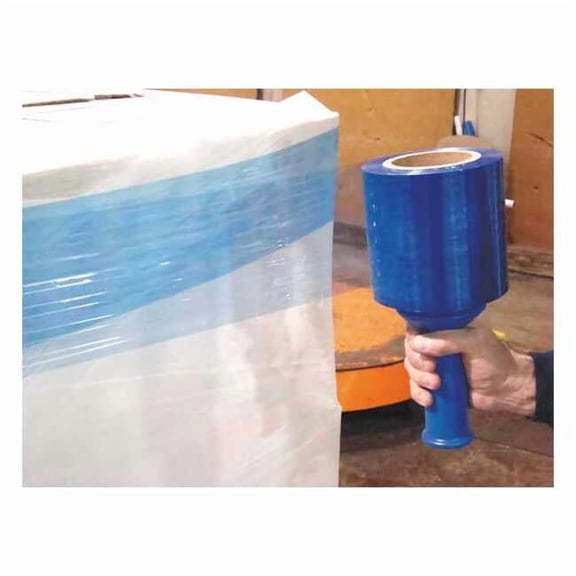 ZORO SELECT 15A925 Hand Stretch Wrap 5" x 1000 ft., Blue