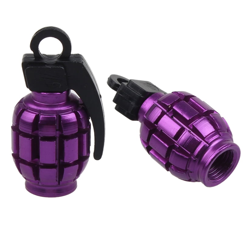 2PCS Grenade Alloy Valve Caps Dust Covers Bike Bicycle MTB BMX Car Tyre Hoc