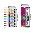 thumbnail image 2 of Fabric Paint Set - 12 Tubes Of 6Ml High Density Colors For Fabric, Canvas, Glass, Handmade Models, Diy Crafts, Art Painting - Includes 1 Paintbrush For Artists, Hobbyists,, 2 of 2
