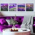thumbnail image 5 of Purple Lavender Pictures Purple Bathroom Wall Decor Nature Mountain Purple Landscape Wall Art for Living Room France Provence Canvas Painting Flower Scenery Poster Bedroom Home Decorations 12x12" 4Pcs, 5 of 6