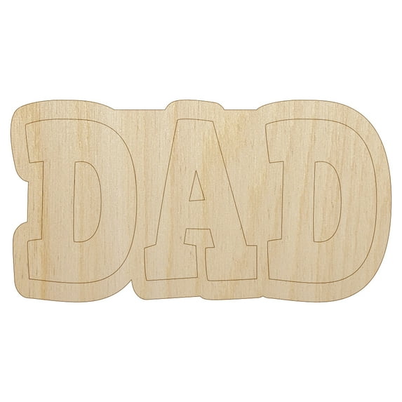 Dad Fun Text Wood Shape Unfinished Piece Cutout Craft DIY Projects - 6.25 Inch Size - 1/8 Inch Thick