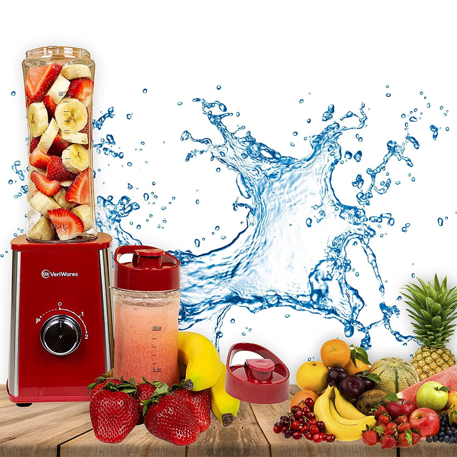 Personal Blender Shakes and smoothies Portable 2-Speed Motor and 3 Blades Good for Travel Practical and Compact Design Smoothie Maker 2 Leak-Proof BPA-Free Bottles with Oz Marks Red - Walmart.com