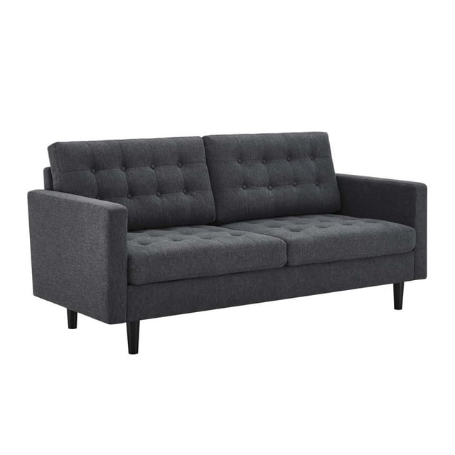 Modway Canapé Capitonné Rembourré en Tissu Exalt, Charbon et Noir