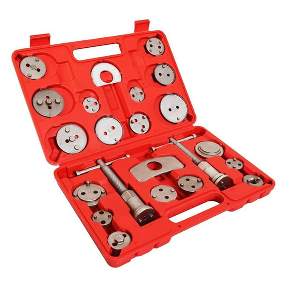 22PCS Disc Brake Caliper Tool Kit Piston Caliper Compressor Tool Set for Brake Pad Replac Reset with Case Red