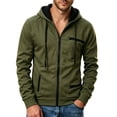 thumbnail image 2 of LYSMORA Men's Contrast Lined Full Zip Hoodie Jacket, Multi Zipper Pocket Raglan Long Sleeve Casual Athletic Zip Up Sweatshirt, 2 of 6