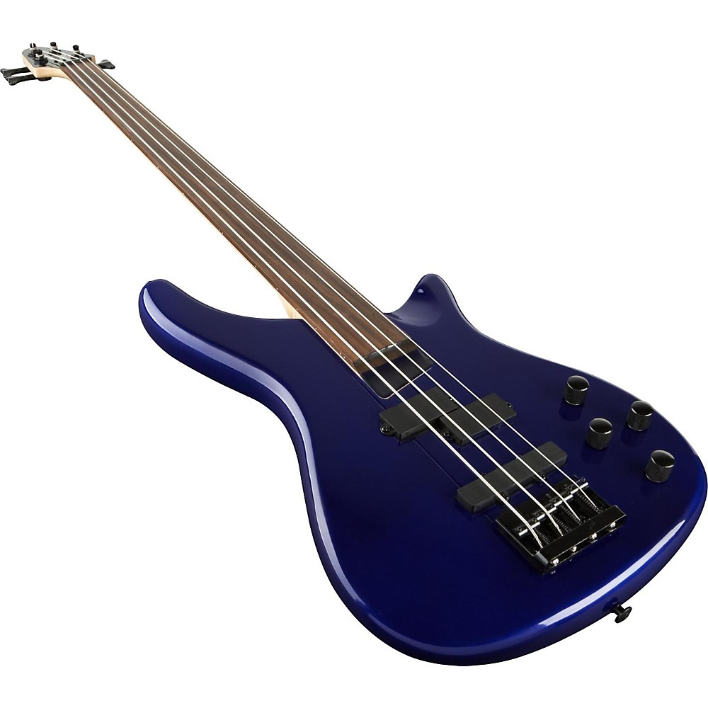 Rogue LX200BF fretless Maple Neck, Rosewood Fingerboard Electric Bass Guitars, Metallic Blue
