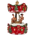 thumbnail image 4 of Northlight Santa with Sleigh and Reindeer Animated Musical Christmas Carousel - 6.5", 4 of 5