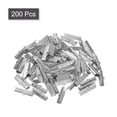 thumbnail image 3 of 200Pack Ribbon End Crimp Clamps, 25mm Stripe Texture Pinch Cord End Clasps, Silver White, 3 of 6