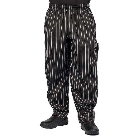KNG Chalk Stripe Baggy Cargo Chef Pants for Men and Women – Drawstring Waist 3XL
