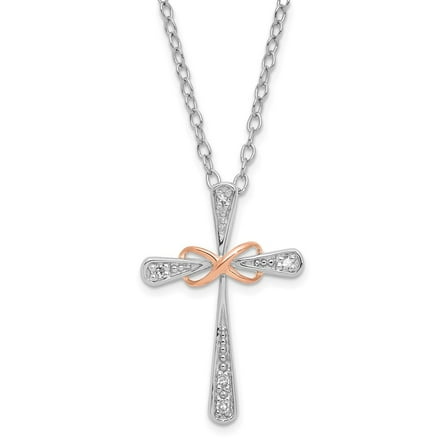 SS & Rose Plated Infinity Diamond Pend Necklace