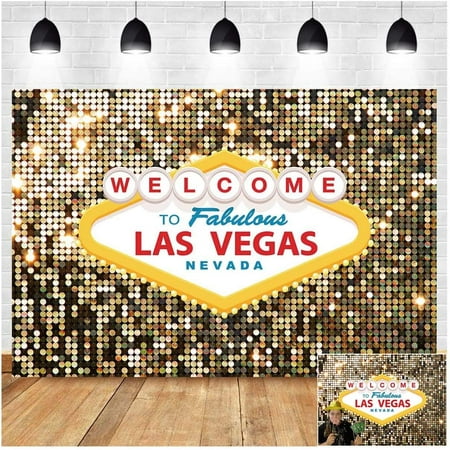 Image of Welcome to Las Vegas Photography Backdrops 7x5ft Vinyl Fabulous Casino Poker Movie Themed Vintage Costume Dress-up