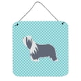 thumbnail image 1 of Bearded Collie Checkerboard Blue Wall or Door Hanging Prints, 1 of 1