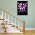 thumbnail image 3 of Mudket Purple Glitter Sequin Leopard Portrait Canvas Wall Art, Luxury Glam Wildlife Trendy Wall Art Print Waterproof Canvas for Living Room Bedroom Home Decor, Framed Ready to Hang - 12"L x 8"W, 3 of 9