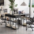 thumbnail image 6 of Atilioo 47" Computer Desk, Large Writing Work Table with 2 Fabric Drawers & 4 Open Shelves for Home Office Study Room, Black, 6 of 7