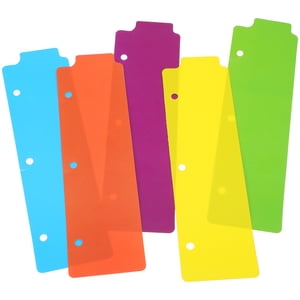 5pcs Diviseurs d'onglets pour 3 Brides, diviseurs de briques pour 3 Beurre d'anneau coloré 5-Tab Diviseurs, plastique, parfait pour organiser des notes et des documents, idéal pour l'école et l'utilisation de bureau
