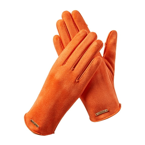 Yanyanz Gloves Mittens, Womens Sports Gloves Outdoor Cycling Work Solid Color Gloves, Gloves Orange One Size
