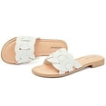 thumbnail image 2 of Ataiwee Women's Flat Slide Sandals - Casual Ladies Round Slip-On Cross Strap Summer Sandals., 2 of 5