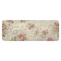 Pioneer Flower Floral Print Pattern Kitchen Rug Mat,Kitchen Runner Rugs Non Skid Washable,Decorative Kitchen Floor Mats for Kitchen,Sink,Laundry,17"x47.2"