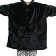 thumbnail image 2 of Couverture Portable à Capuche pour Femmes en Molleton, Sweat à Capuche Chaud et Confortable avec Poche, Régulier, Simple, Noir, Taille Unique, 2 of 7