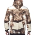 thumbnail image 7 of Lsque Relaxed Cute Cow Reading Pattern Casual Men's Hoodie,Hooded Sweatshirt with Kangaroo Pocket,Pullover Hoodie-3X-Large, 7 of 7