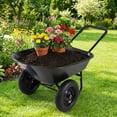 thumbnail image 2 of Costway 2 Tire Wheelbarrow Cart Heavy-duty Dolly Utility Cart Black, 2 of 11