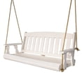 thumbnail image 4 of Amish Heavy Duty 800 Lb Mission Treated Porch Swing with Hanging Chains (4 Foot, Semi-Solid White Stain), 4 of 8