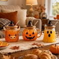thumbnail image 6 of Halloween Pumpkin Cow Glass Cup with Lid and Glass Straw, Cute Spooky Borosilicate Drink Tumbler, Eco Reusable Straw Cup for Daily Office & Halloween Party Gifting, 6 of 7